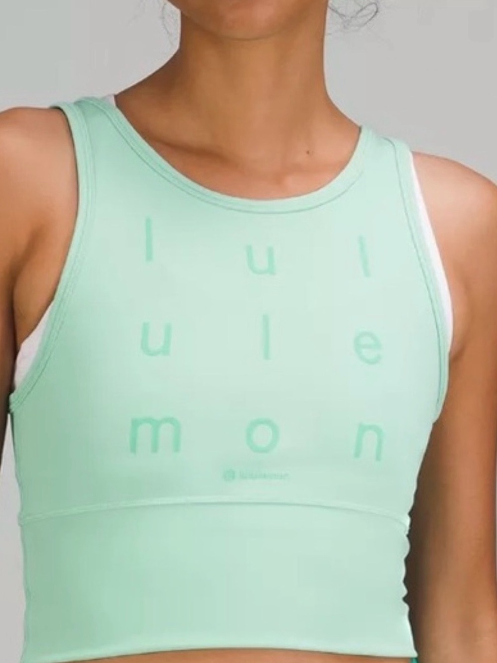 lululemon athletica Mint Green Cropped Tank Top size XS